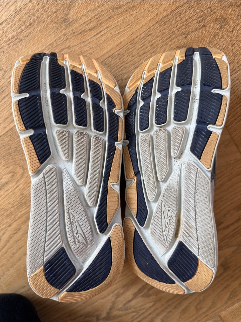 Altra Gray Running Shoes with Yellow Laces and Light Blue Interior - Picture 4 of 6